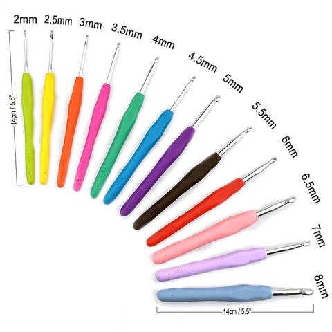 1Pcs 2.0-10.0mm Rubber Handle Crochet Hooks Needles Knit Weave Craft Yarn Sewing Tools Crochet Knitting Needles ► Photo 1/6