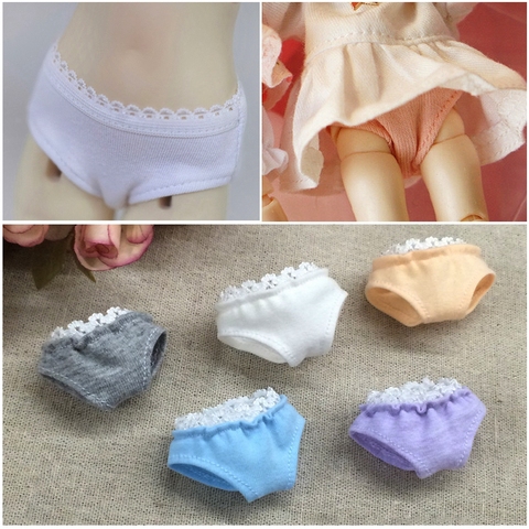 Cute Doll Lace Underwear Briefs Suitable For 1/12 1/6 1/4 1/3 Doll House Decoration Girls Gift Kids DIY Doll Clothes Accessories ► Photo 1/6