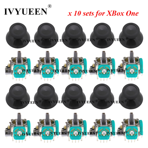 IVYUEEN 10 Sets 3 Pin 3D Analog Joystick Stick Sensor Module Potentiometers & Thumbstick Cap for Microsoft XBox One S Controller ► Photo 1/6