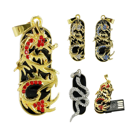 Dragon/Snake USB2.0 Pendrive 256 128 32 64 gb 8GB 4GB 16GB Pen drive USB Memory stick Animal mini Metal Gift 256GB usb U Disk ► Photo 1/6