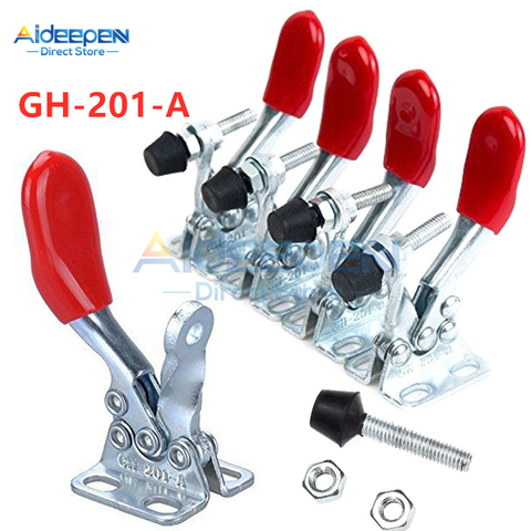 4Pcs GH-201A Horizontal Toggle Clamp Quick-Release Toggle Clamps Set 27KG Vertical Toggle Clamp Hand Clip Tool ► Photo 1/6