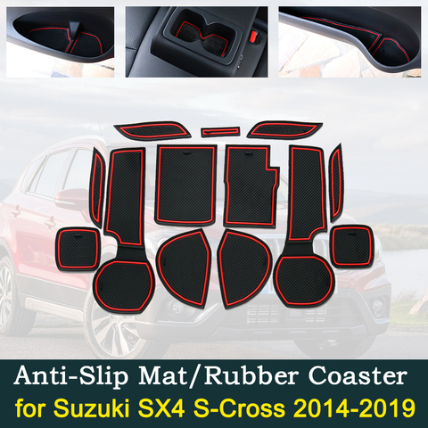 Anti-slip Door Rubber Cup Cushion for Suzuki SX4 S-Cross 2014~2022 2015 2016 2017 2022 Groove Interior Car Accessories for phone ► Photo 1/6