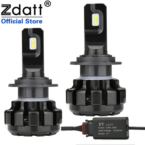 Zdatt H7 LED Canbus Lampadas H1 H4 H8 H9 H11 Car Headlight Bulbs Ice Lamps 6000K 100W 12000LM 12V Automobiles Foglights ► Photo 1/6