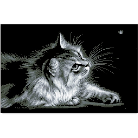 Black cat cross stitch package animal 18ct  14ct 11ct black cloth cotton thread embroidery DIY handmade needlework ► Photo 1/3