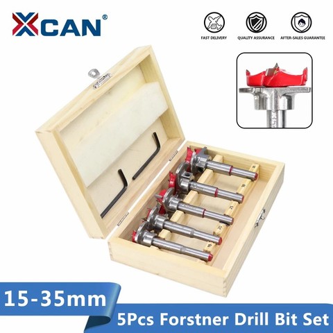 XCAN 1 Set Adjustable Wood Hole Cutter 15/20/25/30/35mm Carpenter Forstner Drill Bit Set Carbide Tipped Boring Core Hole Drill ► Photo 1/6