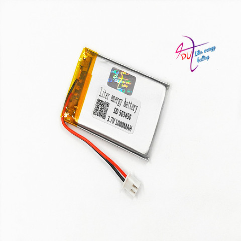 JST XH 2.54mm 503450 523450 3.7V 1000MAH Lithium Polymer LiPo Rechargeable Battery For Mp3 headphone PAD DVD bluetooth camera ► Photo 1/5