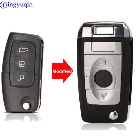 jingyuqin 3 Button Modified Car Flip Key Shell Case for Ford Fiesta Focus 2 Ecosport Kuga Escape C Max Ka Fob ► Photo 1/6