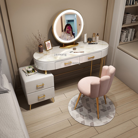 Dressing Table Bedroom Furniture Modern Luxury Home Dressers Nordic Ins Vanity Makeup Table Storage Cabinet One Dressing Chair ► Photo 1/6