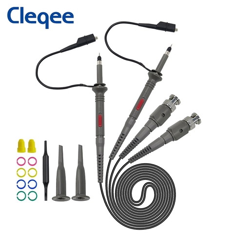 Cleqee P6100 2pcs 100MHz BNC Oscilloscope Probe Kit DC-100MHz Alligator Clip Test Probe for Tektronix HP X1/X10 ► Photo 1/6