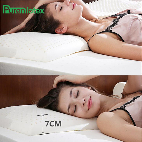 PurenLatex Thailand Natural Latex Pillow Orthopedic Neck Pillow Spine Protect Cervical Vertebrae Health Care Bedding Pillow ► Photo 1/6