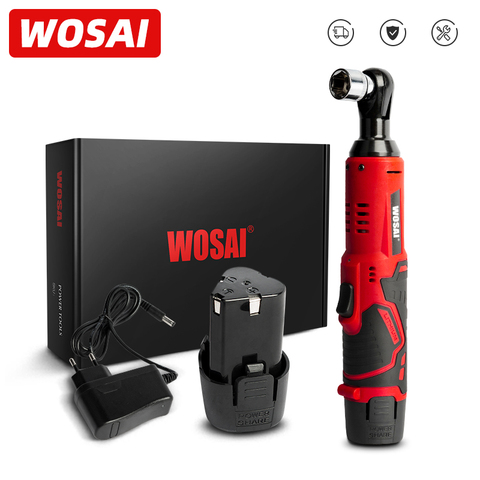 WOSAI 12V MT Series Cordless Electric Wrench 45NM 3/8'' Ratchet Wrench Removal Screw Nut Car Repair Tools Right Angle Wrench ► Photo 1/6