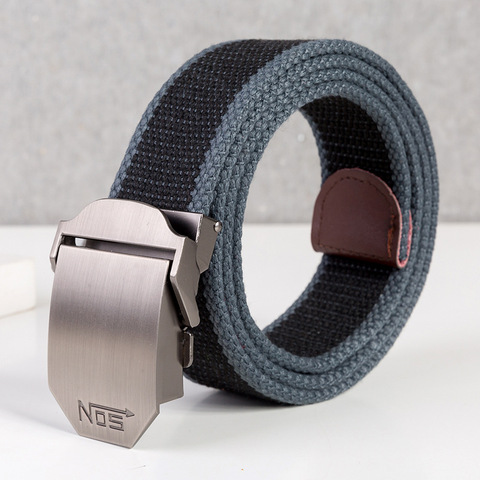 Hot sale 3.8cm male automatic buckle canvas belt young students wild woven pants belt canvas belt ► Photo 1/5