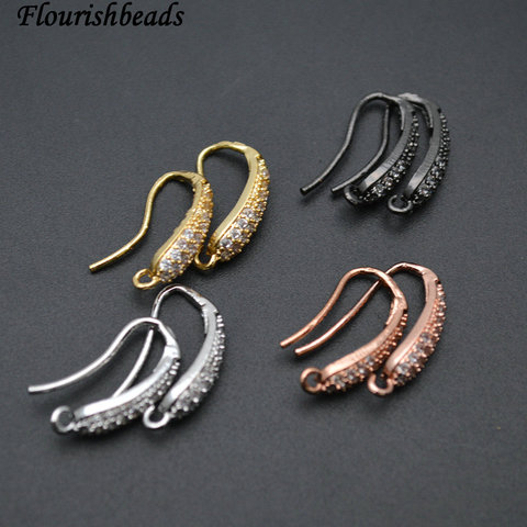 New Design Anti-rust Paved CZ Beads 10mm Metal Copper Earring Hooks Jewelry Findings 20pcs Per Lot ► Photo 1/6