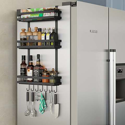 3 Tier Kitchen Refrigerator Storage Rack Fridge Seasoning Organizer Hang Shelf Including-7-Hooks ► Photo 1/6