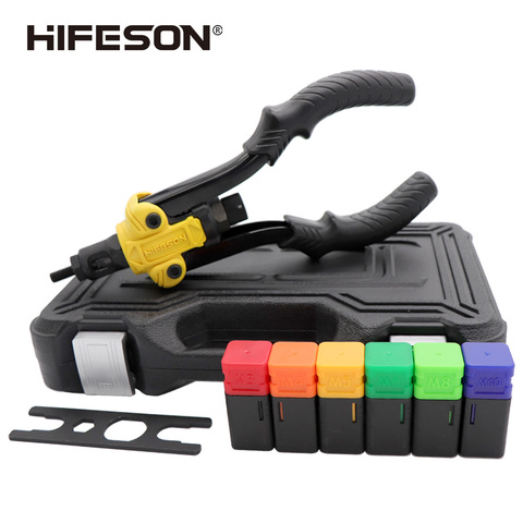 HIFESON Insert Threaded Mandrels Hand Rivet Nut Gun Manual Riveter for Riveting Rivnut Tool M3 M4 M5 M6 M8 M10 Iron Nut Toolbox ► Photo 1/6