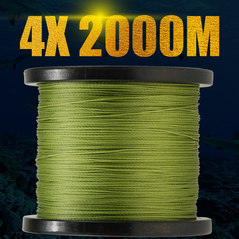 2000m long line fishing 4x Strands Braid Line 6-100LB PE Multifilament Saltwater Fishing supe line for fishing tools rope wires ► Photo 1/6