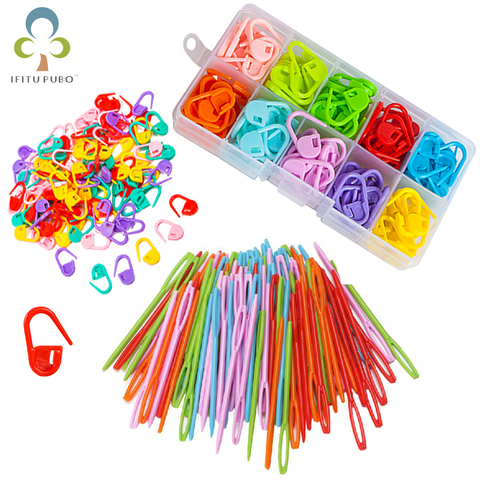 Hot sell Mix Color Knitting Crochet Locking Needle Clip Markers Holder Tool and Sewing Needles Hook fixed Sewing Accessory ZXH ► Photo 1/6