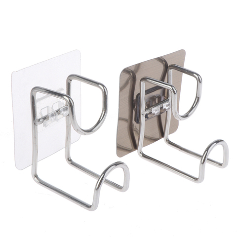 New Wall Mounted Strong Adhesive Hook Door Sticky Hanger Holder Stainless Steel Wall Hook Wash Basin Holder Kitchen Bathroom ► Photo 1/6