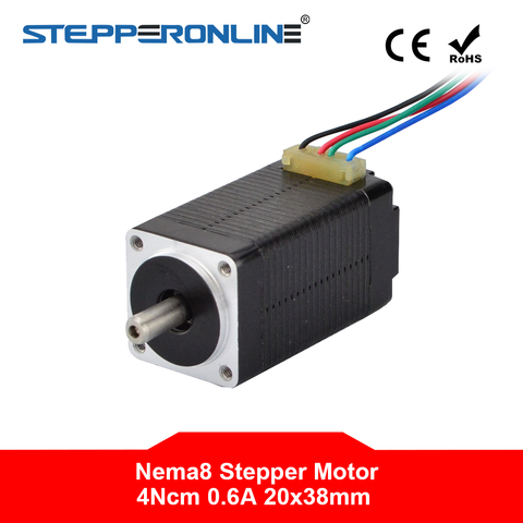 Mini Nema 8 Stepper Motor 38mm 1.8deg Bipolar 0.6A 4Ncm/5.7oz.in 4-wire Nema8 Step Motor for DIY CNC 3D Printer ► Photo 1/5