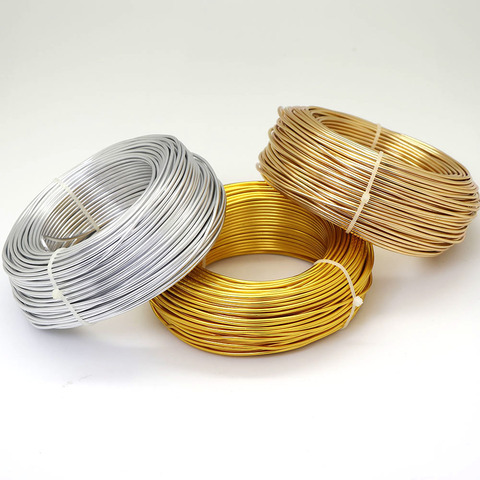 500g/roll Gold Sliver KC Gold 1mm/1.5mm/2mm/2.5mm/3mm/4mm  Anadized Round Aluminum Wire Jewellery Wire Soft DIY Crafts Supplies ► Photo 1/1