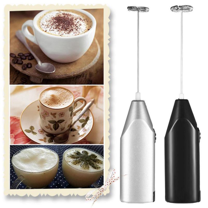 Electric Egg Beater Milk Coffee Whisk Mixer Stainless Steel Mini Handle Stirrer 