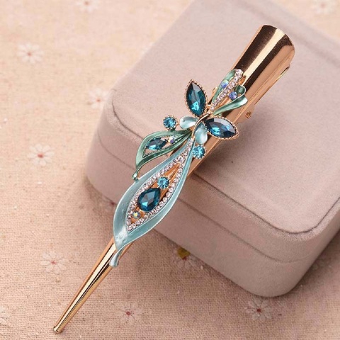 1pcs Fashion Retro Crystal Flower Butterfly Hair Clip Women Classic Plated Exaggerated Large Metal Hair Claw Hair Accessories ► Photo 1/6