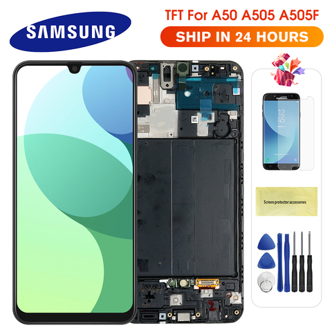 For Samsung Galaxy A50 LCD Display Touch Screen Digitizer Assembly with Frame For Samsung galaxy a50 a505 A505F/DS A505F A505FD ► Photo 1/6