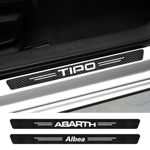 4PCS Car Door Sill Stickers For Fiat 124SPIDER ABARTH ALBEA CRONOS DOBLO DUCATO MOBI SEDICI STILO TIPO TORO UNO Auto Accessories ► Photo 1/6