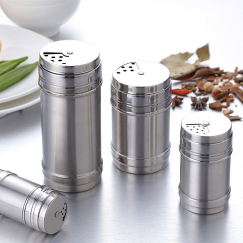 Spice Jar Rotating Cover Salt Sugar Bottle Multi-purpose Spice Pepper Shaker Seasoning Can  Stainless Steel Kitchen Gadgets 1Pc ► Photo 1/6