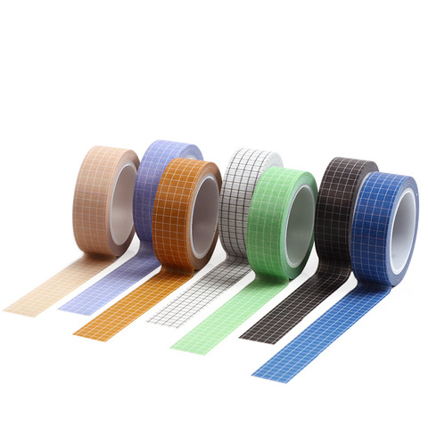 15mm*10m Simple Basic Solid Color Grid Washi Tape DIY Scrapbooking Masking Tape  Decorative Sticker Stationery ► Photo 1/5