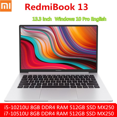 Xiaomi RedmiBook 13 Laptop 13.3 inch Full Screen i7-10510U/i5-10210U MX250 Windows 10 Home 8GB RAM 512GB ROM Notebook ► Photo 1/6