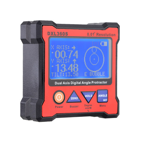 DXL360S Professional Dual-axis Digital Display Level Gauge Dual Axis Digital Angle Protractor with 5 Side Magnetic Base ► Photo 1/6