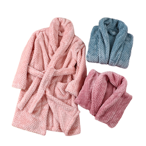 Autumn Winter Kids Sleepwear Robe 2022 Flannel Warm Bathrobe For Girls 4-18 Years Teenagers Children Pajamas For Boys ► Photo 1/6