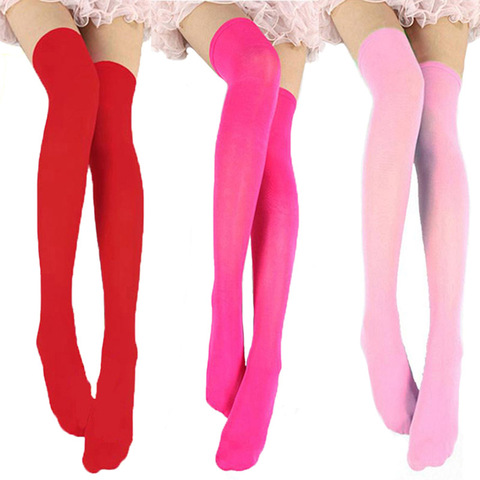 Candy Color Thigh High Stockings Sexy Cosplay Women Warm Stocking Nightclub Elastic Medias For Sexy Lingerie ► Photo 1/6