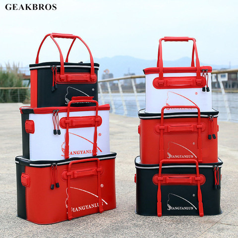 Portable Fishing Bucket Box Foldable Thickened Live Fish Bucket Outdoor