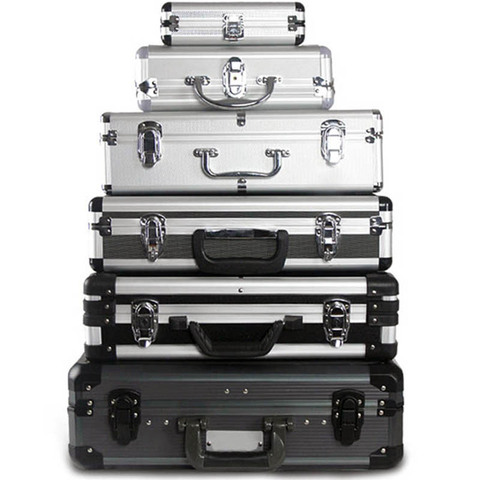 Portable Aluminum Tool Box Safety equipment Toolbox Instrument box Storage Case Suitcase Impact Resistant Case With Sponge ► Photo 1/5