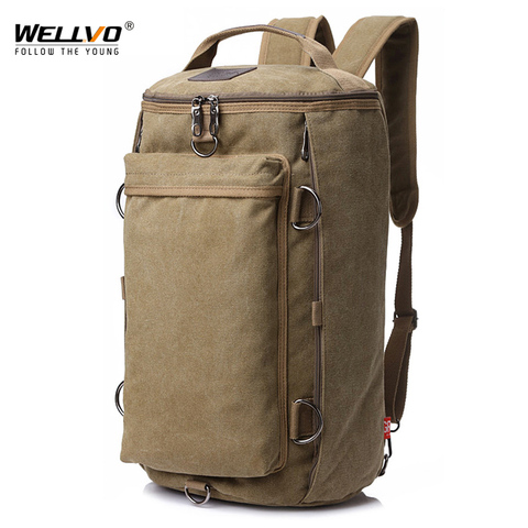 Vintage Men Travel Bag Large Capacity Travel Duffle Rucksack Male Carry on Luggage Storage Bucket Shoulder Bags for Trip XA86ZC ► Photo 1/6