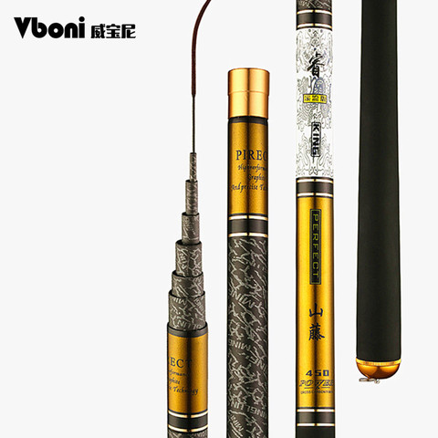Telescopic Fishing Rod  High Quality Carbon Fiber 3.6m-10m  Ultra Light Hard Travel  Carp Fishing Pole Feeder VBONI ► Photo 1/6