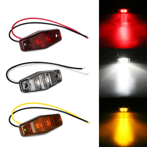 1 Pcs 12V 24V Trailer  Caravan BUS Rear lamp lights Red White Yellow LED Clearance Lamp Side Marker Light For Trucks ► Photo 1/6