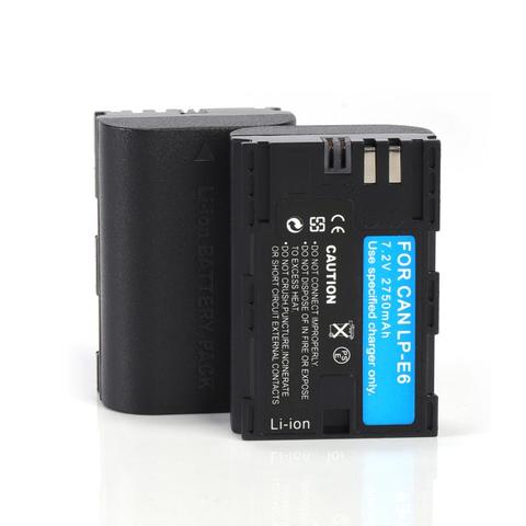 2750mAh LP-E6 LPE6 Camara Battery For Canon EOS 5D Mark II 2 III 3 6D 7D 60D 60Da 70D 80D DSLR EOS 5DS ► Photo 1/6