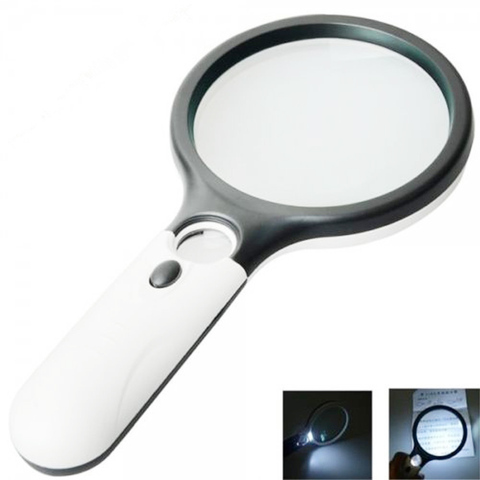 3 LED Light 45X Handheld Reading Magnifying Glass Lens Jewelry Watch Loupe Magnifier ► Photo 1/1
