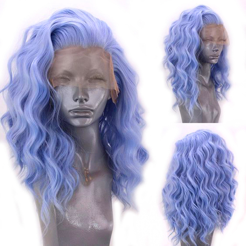 Charisma Short Wig Heat Resistant Hair Synthetic Lace Front Wig Side Part Blue Wigs Short Bob Style Lace Wigs for Women ► Photo 1/6