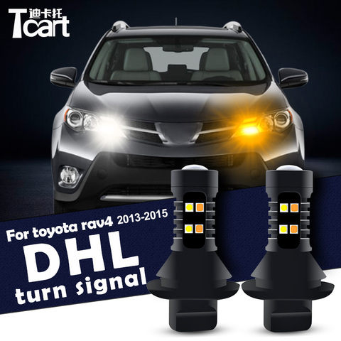For toyota rav 4 rav4 Daytime Running Light Turn Signal Car Led drl 7440 t20 accessories  2013 2014 2015 ► Photo 1/6