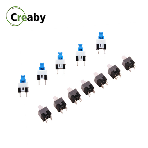 10PCS 6 Pin PCB Tact Tactile Push Button Switch Self Lock DPDT Power Micro Switches 7mmx7mm 7*7MM 8x8mm Unlock Micro Switch ► Photo 1/6