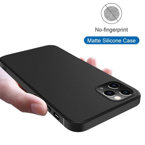 Luxury Matte Silicone Case For Iphone 12 Mini 11 Pro XS Max X XR Ultra Thin Soft Case For Iphone 7 8 6 6S Plus SE 2022 5 5S Capa ► Photo 1/6