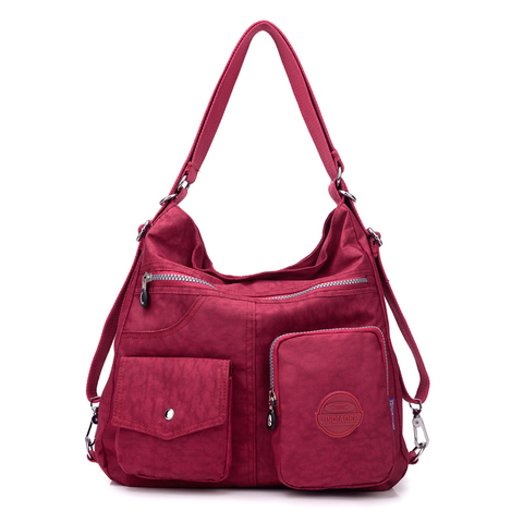 3 in 1 Women Bags Multifunction Backpack Shoulder Bag Nylon Cloth Tote Reusable Shopping Bag Ladys Travel Bag Crossbody Bag ► Photo 1/6