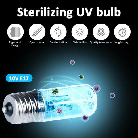 E17 Ultraviolet Ozone Screw Lamp Germicidal Quartz Tube Disinfection Light For Home Office Sterilizer UVC Sterilization Mites ► Photo 1/6