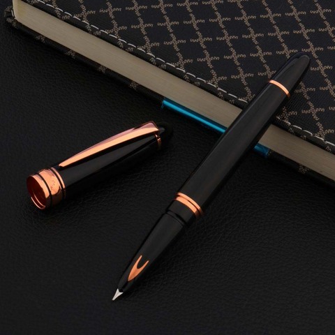 High quality Metal WINGSUNG Fountain Pen rose golden arrow black 0.38MM Luxury Finance nib PEN Office school supplies Writing ► Photo 1/6