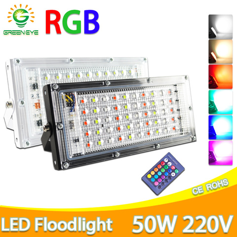 LED Flood Light 50W 100W 200W RGB led Floodlight AC 220V 240V LED street Lamp waterproof IP65 outdoor Lighting led cob spotlight ► Photo 1/6