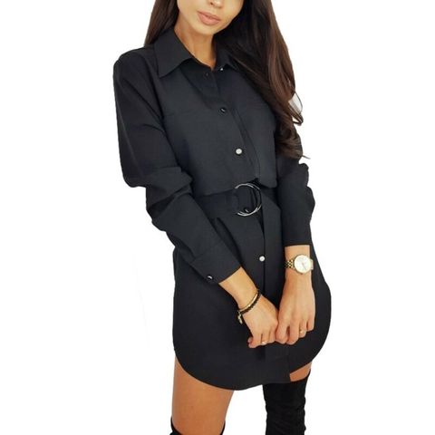 Retro 2022 New Fashion Women Casual Pockets Dress Women Summer Long Sleeve Button Shirt Maxi Dresses Offlce Ladies Vestido hot ► Photo 1/6